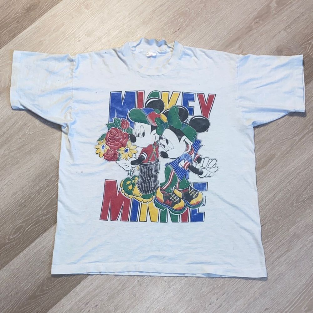 Rare Vintage 90s Mickey and Minnie Graphic T-Shirt